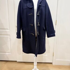Navy Toggle Coat 100% Wool